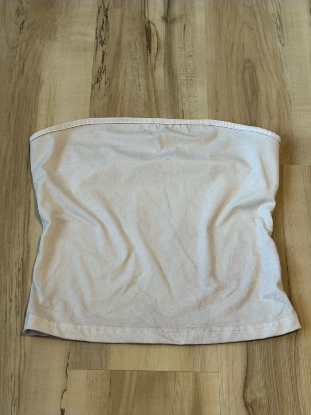White Tube Top‎ Shirt Womens Medium Strapless Bandeau Clean Classic Tee